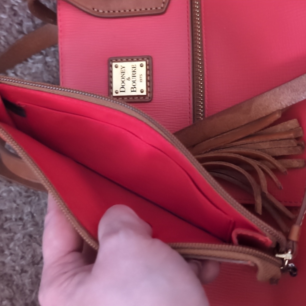 Dooney & Bourke Coral Tote with Brown Accents - Picture 9 of 12